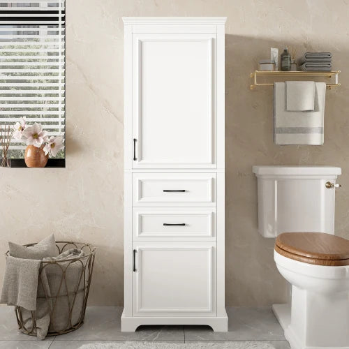 71" Tall Bathroom Vanity (Freestanding) - Modern Design, Damping Hinges & Space-Saving Storage