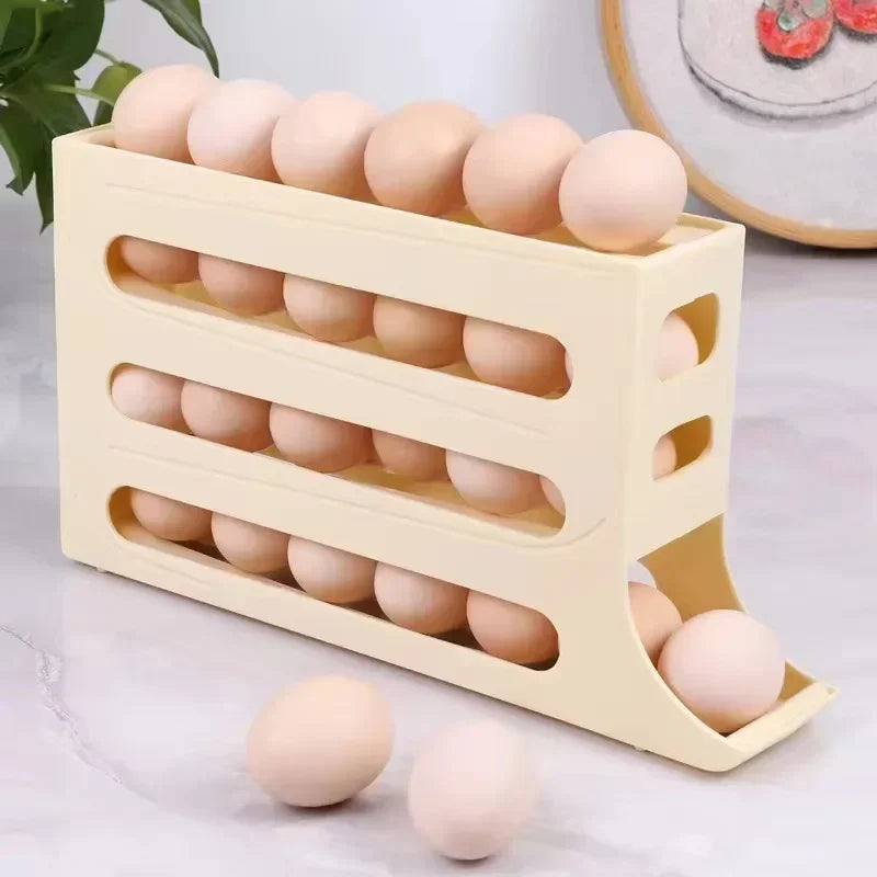 Egg Storage Box, 4 Layers Automatic Rolling Egg Holder