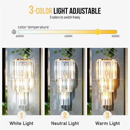 Modern Crystal Wall Lamp, 3-Layer Crystal Sconce