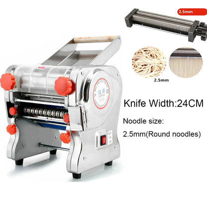 550W Electric Pasta Maker Noodle Machine, Dumpling Skin Roller, Full Stainless Steel Dual Knife Noodle Maker