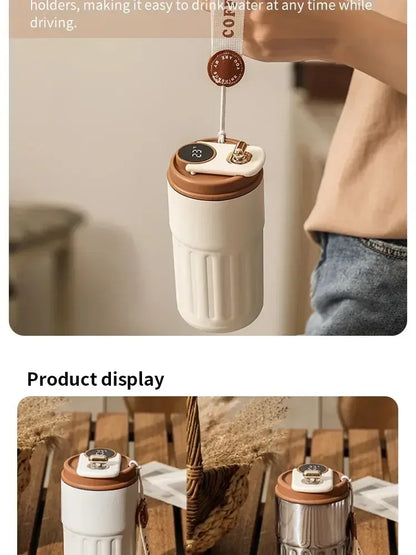450ML Stainless Steel Thermo Water Bottle, LED Temperature Display Coffee Cup