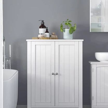 Bathroom Floor Storage Cabinet, With 2 Adjustable Shelves, 11.8 X 2