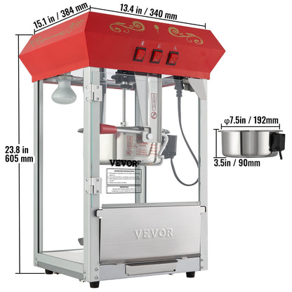 Electric Popcorn Maker, Commercial Popper Machine  with Scoop Spoon