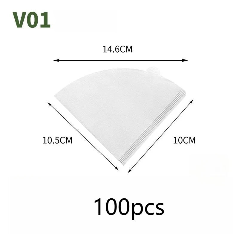 50/100pcs Disposable Cone Coffee Filter Paper for Pouring and Drip Coffee Machines