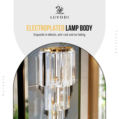 Modern Crystal Wall Lamp, 3-Layer Crystal Sconce