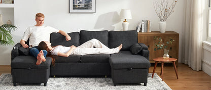 Sofa Bed Sleeper w/Pull Out and Storage,USB, Cup Holder