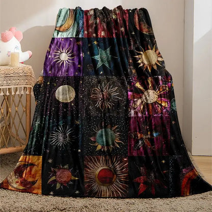 Star & Moon Pattern Boho Blanket