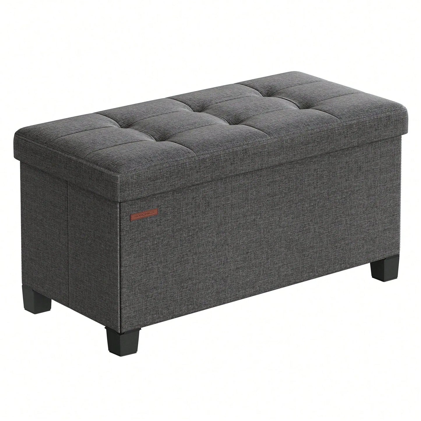 Storage Ottoman Bench, Foldable Foot Rest With Legs, 15 X 30 X 15.2 Inches