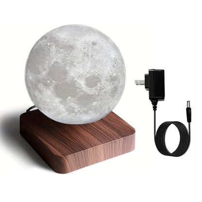 3 Color LED Magnetic Floating Rotating Moon Lamp with Wooden Base