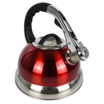 Stainless Steel Induction Compatible Whistling Kettle with Removable Polished Finish Lid