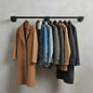 Industrial Pipe Clothes Rack, Heavy Duty Detachable Iron Garment Rack, Wall Mounted, Rustic Hanging Rod