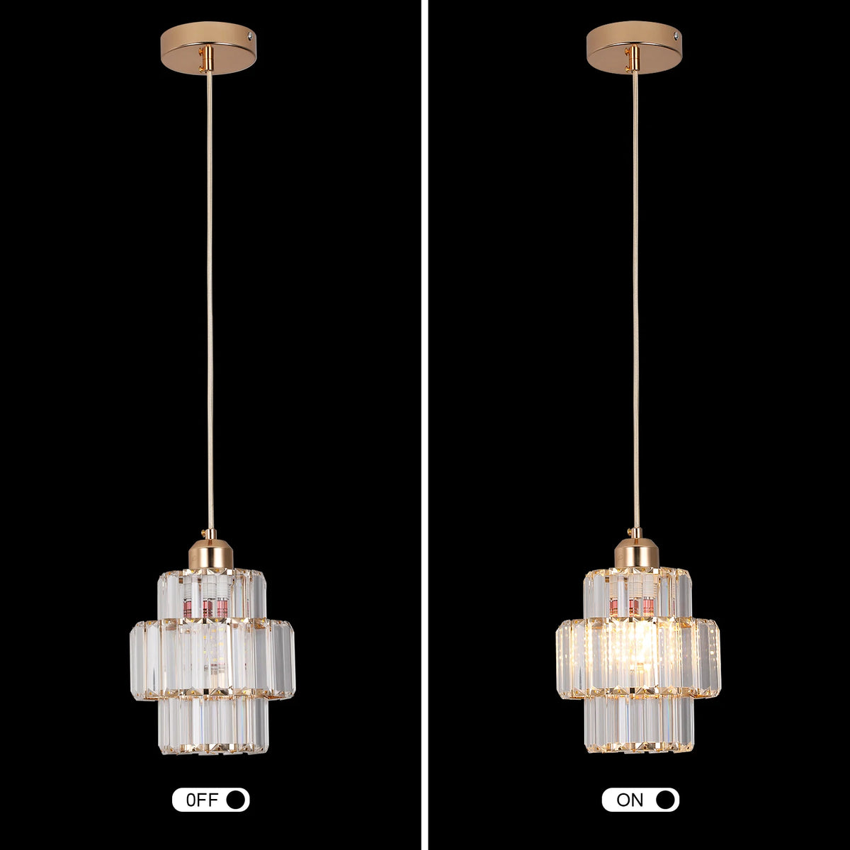 Led Crystal Pendant Light, Green Chandelier Modern Hanging Ceiling Lamp, Retro Home Decor