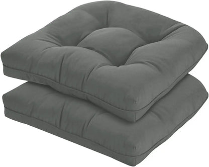 19x19 Outdoor Chair Cushions Set of 2, Tufted, Thick Water Resistant