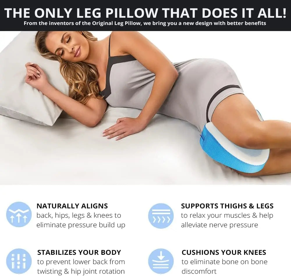Leg Pillow for Side Sleepers with Cooling Gel Layer for Back Hip Knee Pain Relief