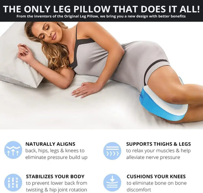 Leg Pillow for Side Sleepers with Cooling Gel Layer for Back Hip Knee Pain Relief