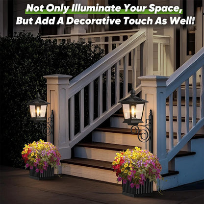 2 In 1 Outdoor Planter w/ Solar Light, Freestanding