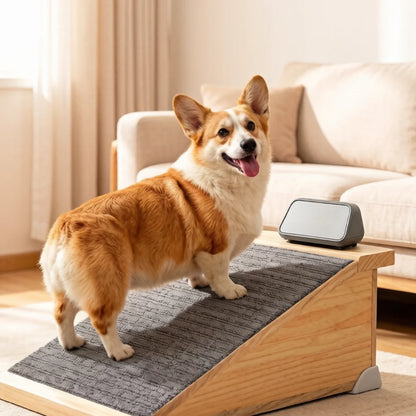 Wooden Pet Ramp, Low Angle for Small Dogs/Cats, Easy Assembly