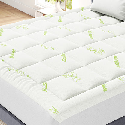 400g Bamboo Viscose Mattress Topper, Ultra Soft Pillow Top Mattress Pad with Stretchable Pockets, Breathable Cooling Topper