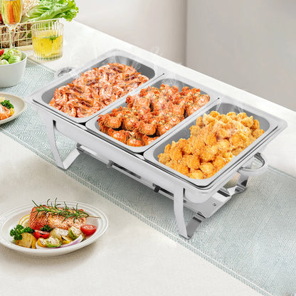 Stainless Steel Chafing Dish Buffet Set, Rectangular Catering Chafer