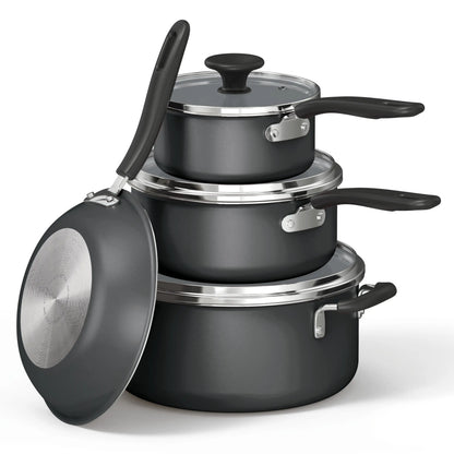 18-Piece Nonstick Cookware Set, Asphalt