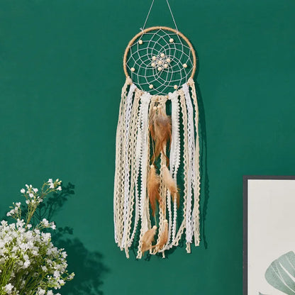 5-piece large Dream Catcher Set, handcrafted, Bohemian wall decoration