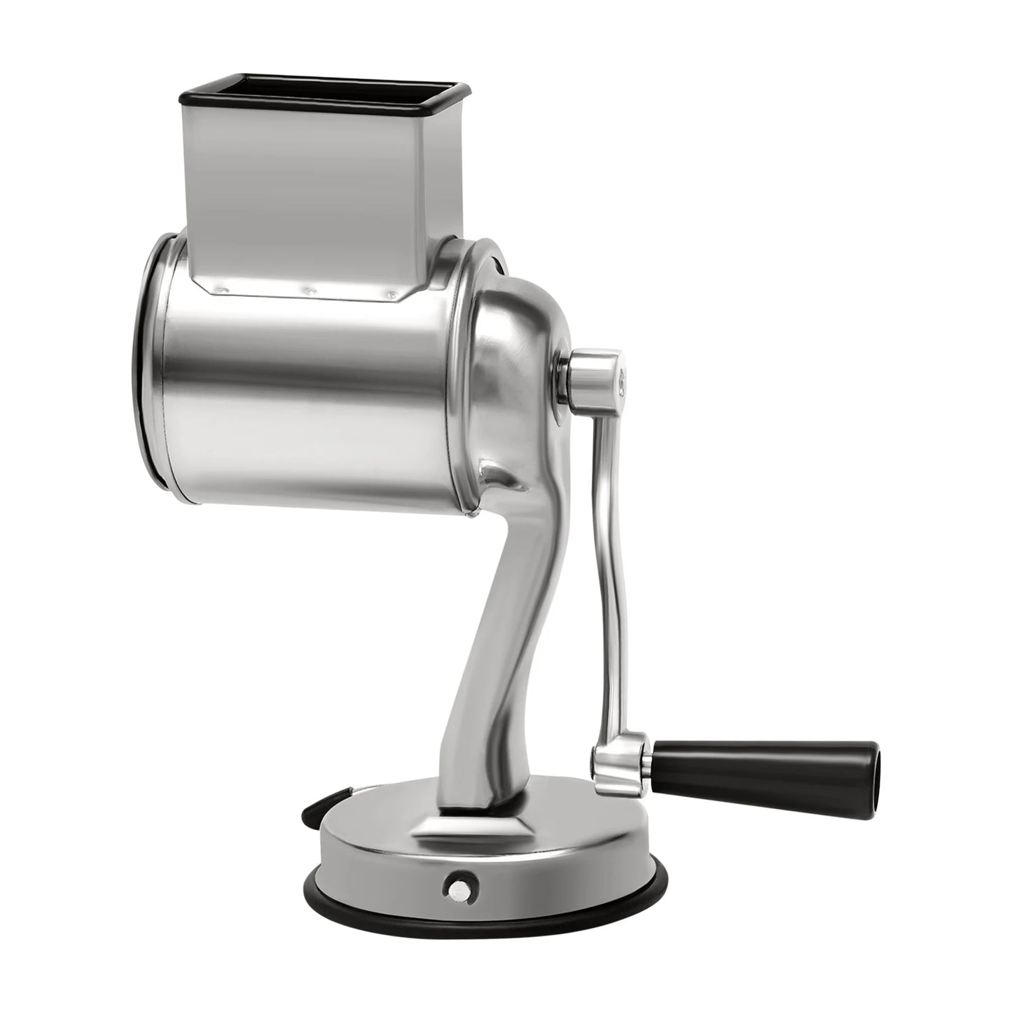 Rotary Grater, Stainless Steel Slicer with 5 Blades & Suction Cup Base