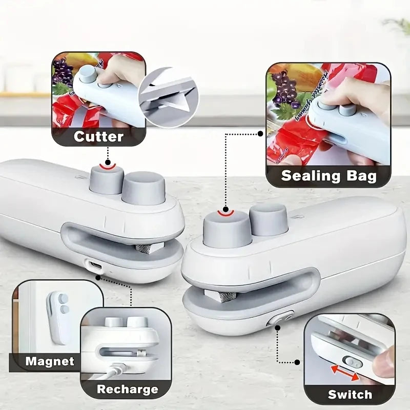 Mini Heat Sealing Machine for Bags, Handheld Food Packaging
