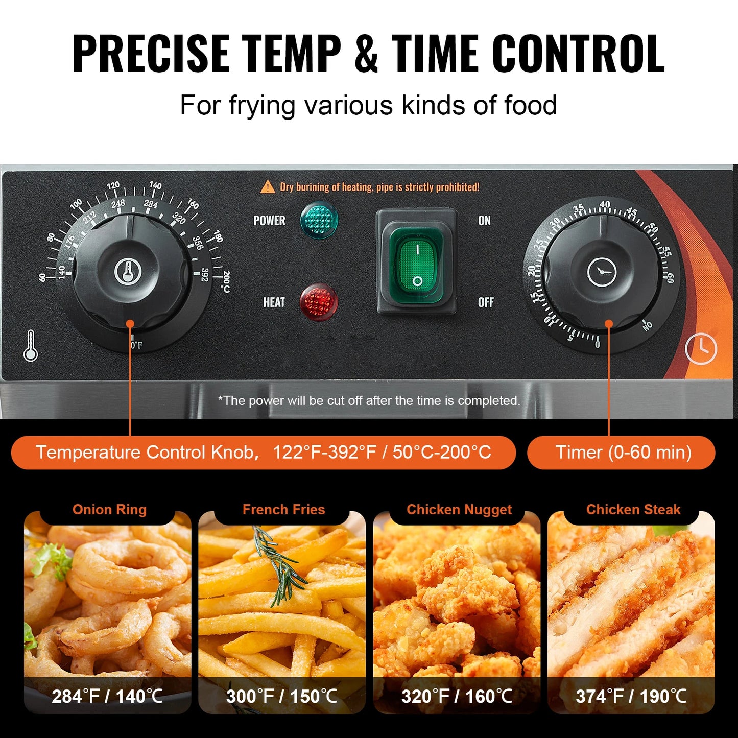 12L Electric Deep Fryer w/Dual Removable Tanks Commercial Countertop