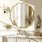 Decorative Wavy Round Bathroom Mirror with Deep Frame