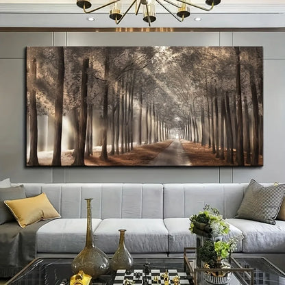 Mountain night canvas painting with  1.5 inch thick solid wood pine frame