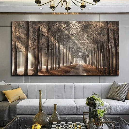 Mountain night canvas painting with  1.5 inch thick solid wood pine frame