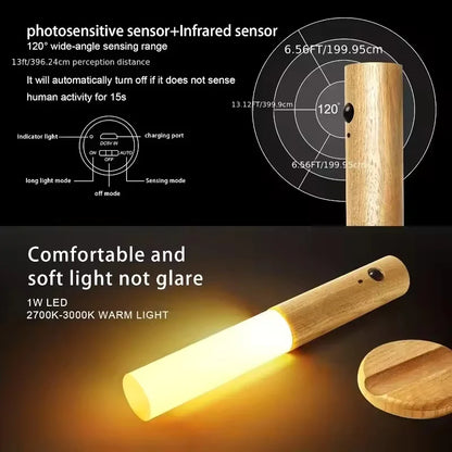 Portable LED Sensor Night Light, Usb Power Charging Indoor Wall Lamp for Living Room Stairs Porch
