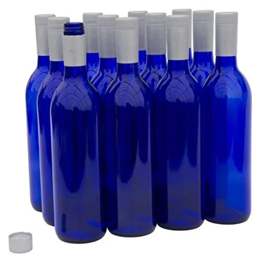 W5-CG-TNS-RD 750ml Glass Bordeaux Wine Bottles with Twist-N-Seal Capsules - Case of 12