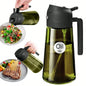 Premium Dark Glass Olive Oil Dispenser, 2 In 1 Cooking Oil Spray Bottle Mister