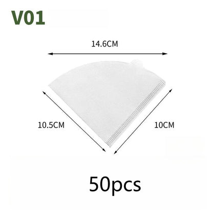 50/100pcs Disposable Cone Coffee Filter Paper for Pouring and Drip Coffee Machines