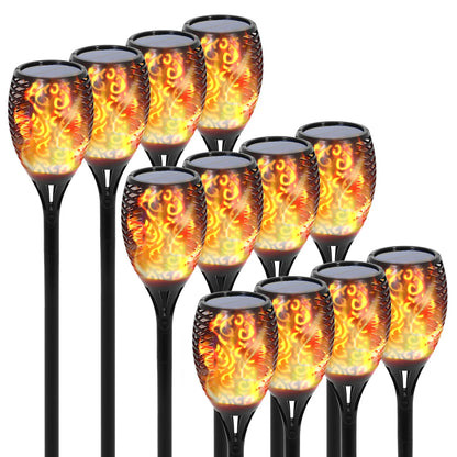 4//8/12/16PCS Solar Flickering Flame Torch Lights (43 inch 96 )LED Waterproof for Landscape Garden Pathway