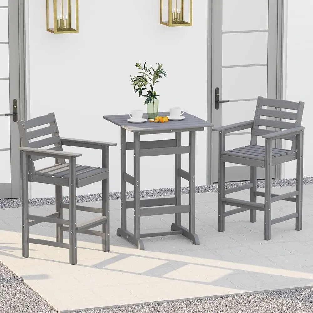 30 Square Outdoor Patio Bar with Slatted Top for Bistro, Poolside, Backyard, Balcony Use