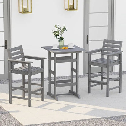30 Square Outdoor Patio Bar with Slatted Top for Bistro, Poolside, Backyard, Balcony Use