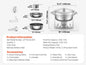 4 Pack Chafing Dish Buffet Set, Stainless Steel w/4 Full Size Round Pans
