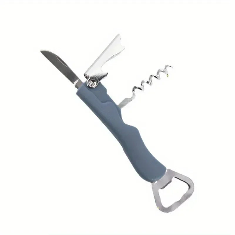 Stainless Steel Portable Multifunctional Bottle Opener, Beer & Wine Corkscrew with Ergonomic Handle, Durable Easy‑to‑Use Kitchen Tool