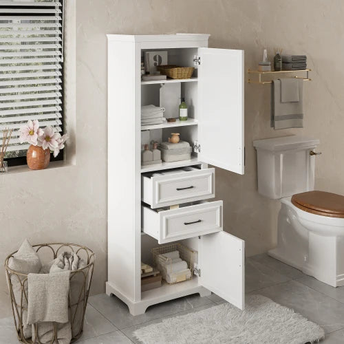 71" Tall Bathroom Vanity (Freestanding) - Modern Design, Damping Hinges & Space-Saving Storage