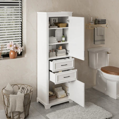 71" Tall Bathroom Vanity (Freestanding) - Modern Design, Damping Hinges & Space-Saving Storage