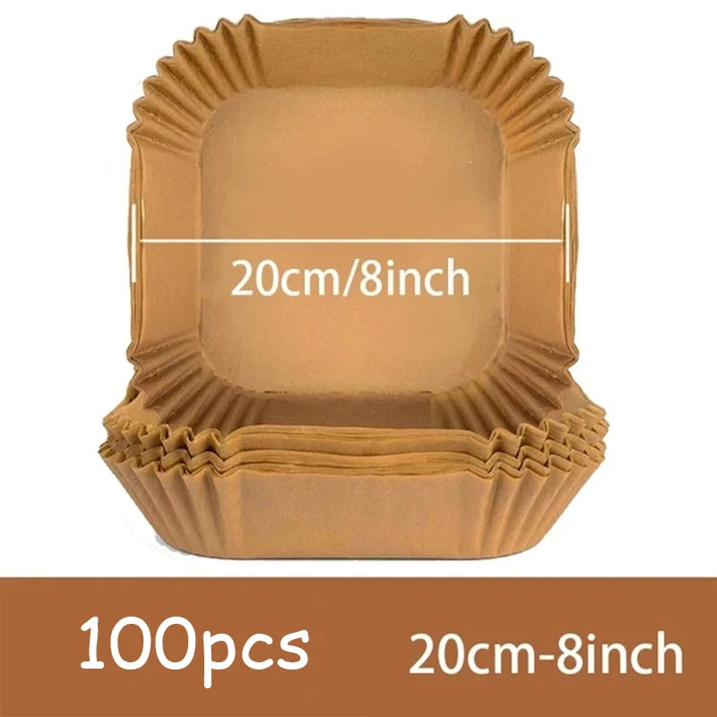 50Pcs Air Fryer Disposable Paper Non-Stick Airfryer Baking Papers