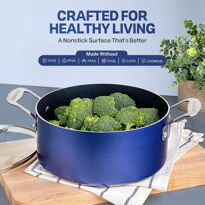 20 Pc Nonstick Kitchen Pots and Pans Cookware Set, with Cooking Utensils