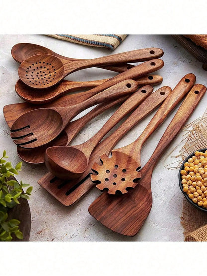 5pcs Wooden Spoons With A Box,Lightweight And Heat Resistant