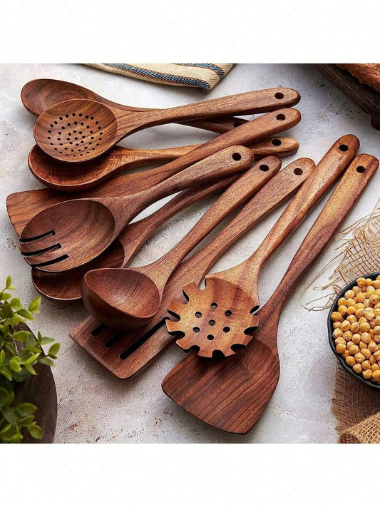 5pcs Wooden Spoons With A Box,Lightweight And Heat Resistant
