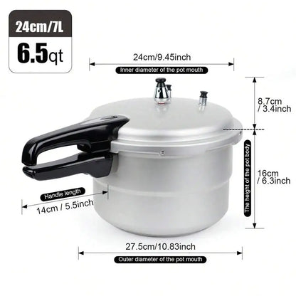 6.5QT Pressure Cooker With Long Handle, Fast Stewing, Durable,Light And Sturdy,Compatible With Gas Stoves & Induction Cookers