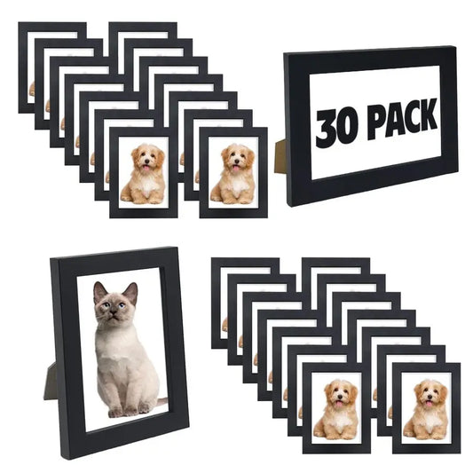 Picture Frames - Bulk Set of 30 Wood Photo Frames for 4x6 Photos