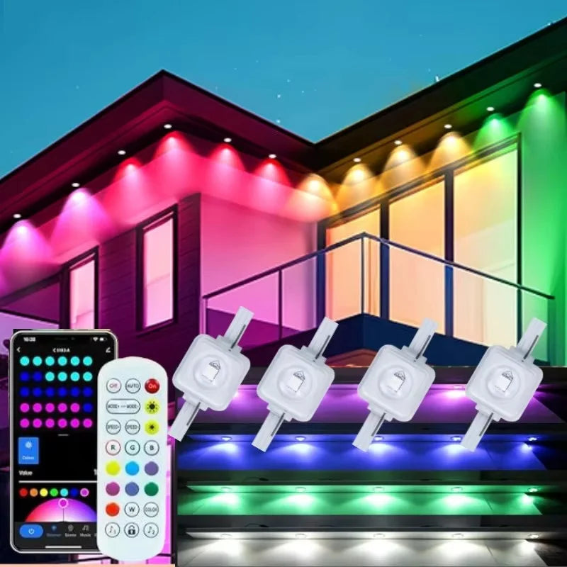 Smart Permanent Outdoor Lights for Eaves, IP67 Waterproof Light String with App Remote Control, Music Sync for House Roof Decor