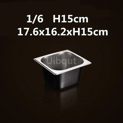 Square pot Kitchen Pans, 304 stainless steel 1/9 1/6 1/4 1/3 Food Chafing pans, Buffet Containers Lid 0.7 mm